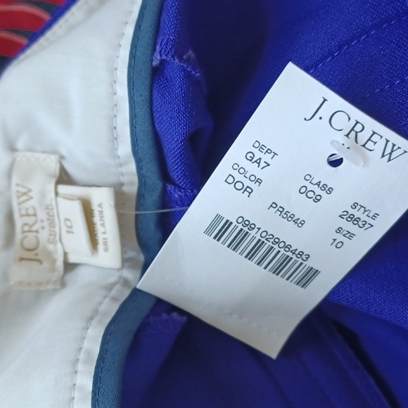 J. Crew Winnie Ankle Pant, Side zip, Purple/blue, Sz 10, 9" Rise, 25" Inseam - Picture 4 of 6